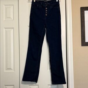 Calvin Klein Jeans Navy Bootcut High-Rise Button-Fly